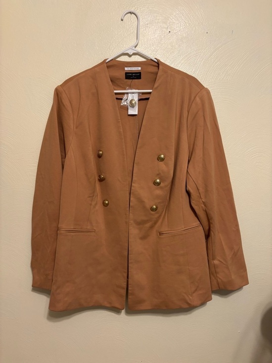 Lane Bryant Jackets & Blazers - Lane Bryant Tan Double-Breasted Blazer with Gold Buttons